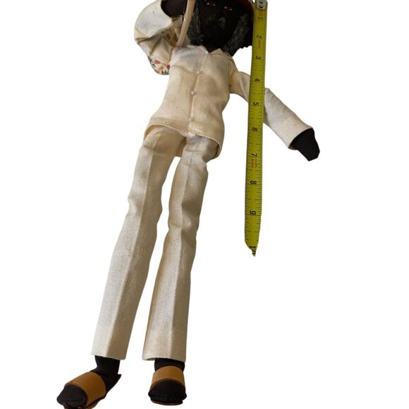 Vintage Handmade Curacao Black Dolls Cloth Folk Couple Floral Outfits Poseable - Picture 16 of 16